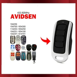 Émetteur de télécommande de porte de garage, AVIDSEN 104250, 104700, 114253, 104251, 104257, 654300, 654250, 654100, 614701, 433.92MHz, Nouveau