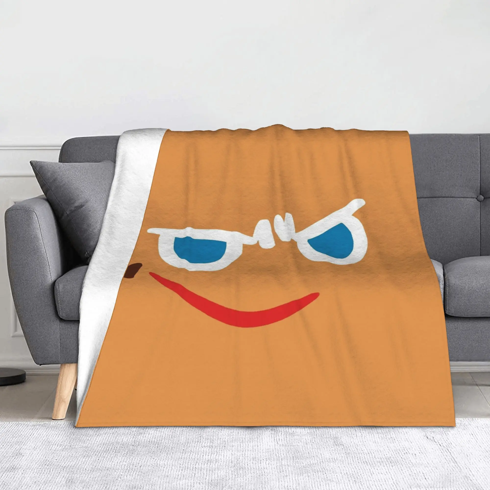 Gingerbrave Cursed Face Blanket Cover Coral Fleece Plush Cookie Run Kingdom Game Soft Throw Blankets for Home Couch Bedspread
