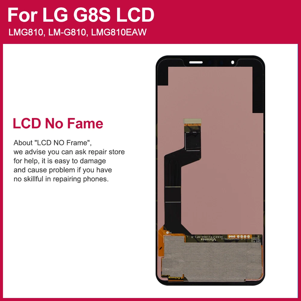 Display For LG G8X G8S G8 LCD Display Touch Screen Digitizer Assembly With Frame For LGG8X G8S G8 LCD Screen Replacement parts.