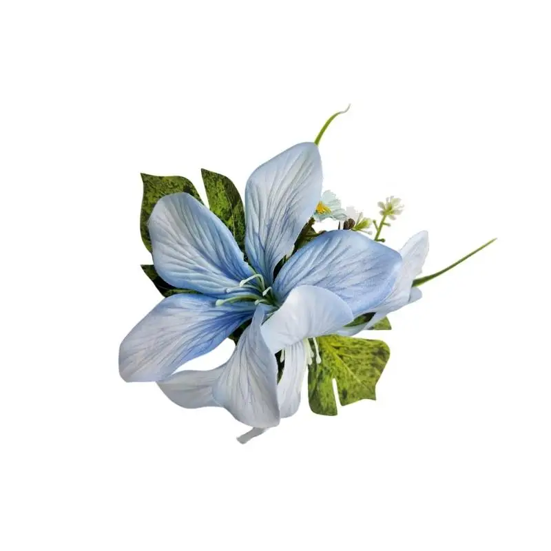 A52E Realistic Lilies Hair Clip For Women Lightweight Side Hairpin With Secure Grip