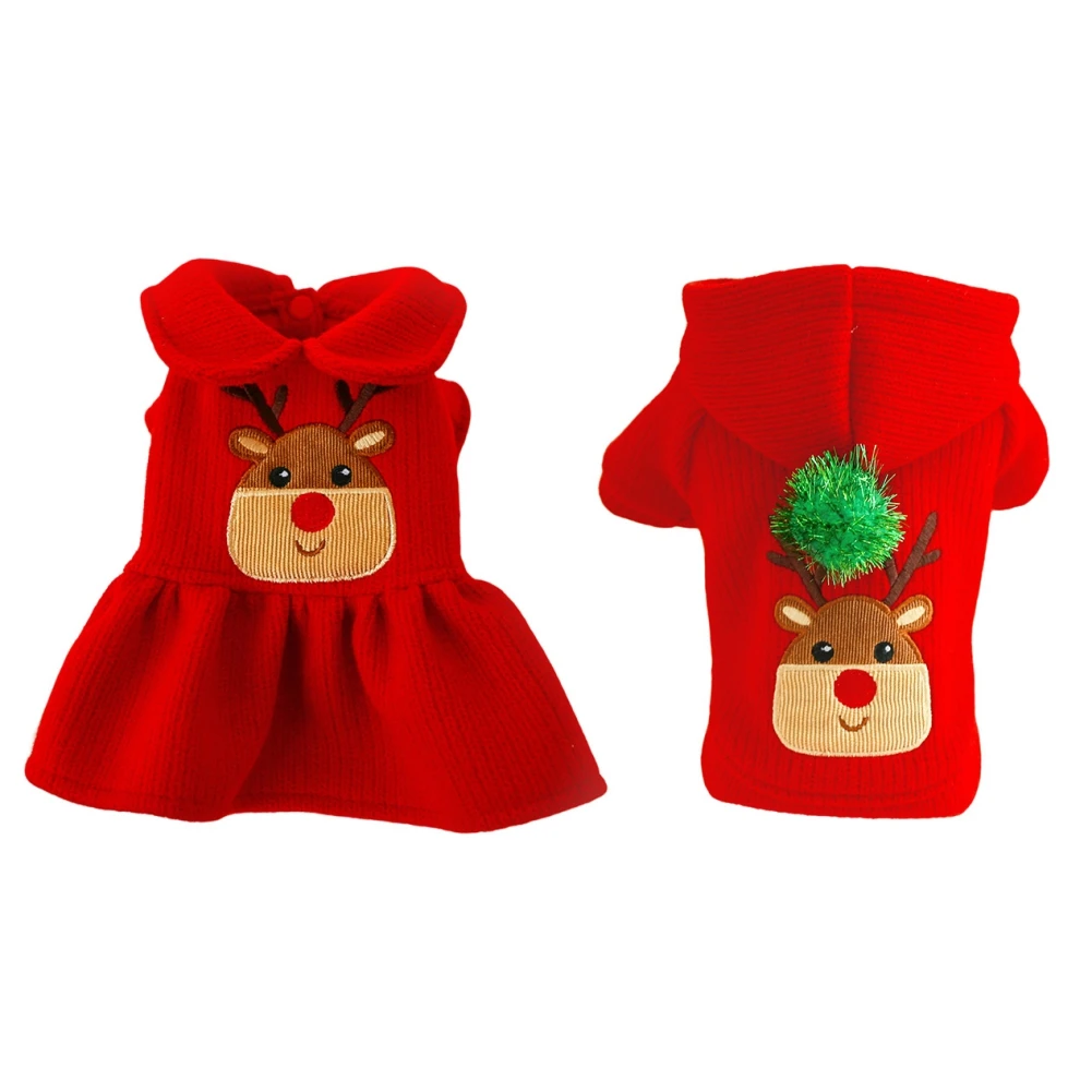 Christmas Pet Clothing Moose Hoodie Costume Dog Dress Costume for New Year Holiday Pet Clothes for Small Medium Dogs Chihuahua