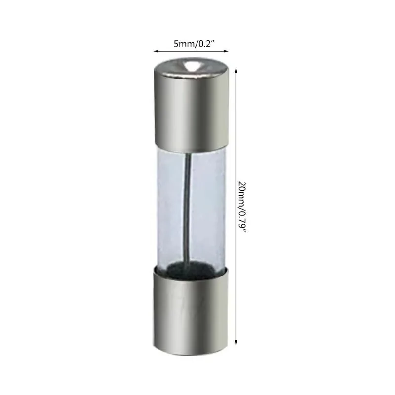 5x20mm Glass Fuse Tube Set Each With 10pcs 0.5A~20A Fuse Tubes 100pcs Packaged For Household Appliances A4