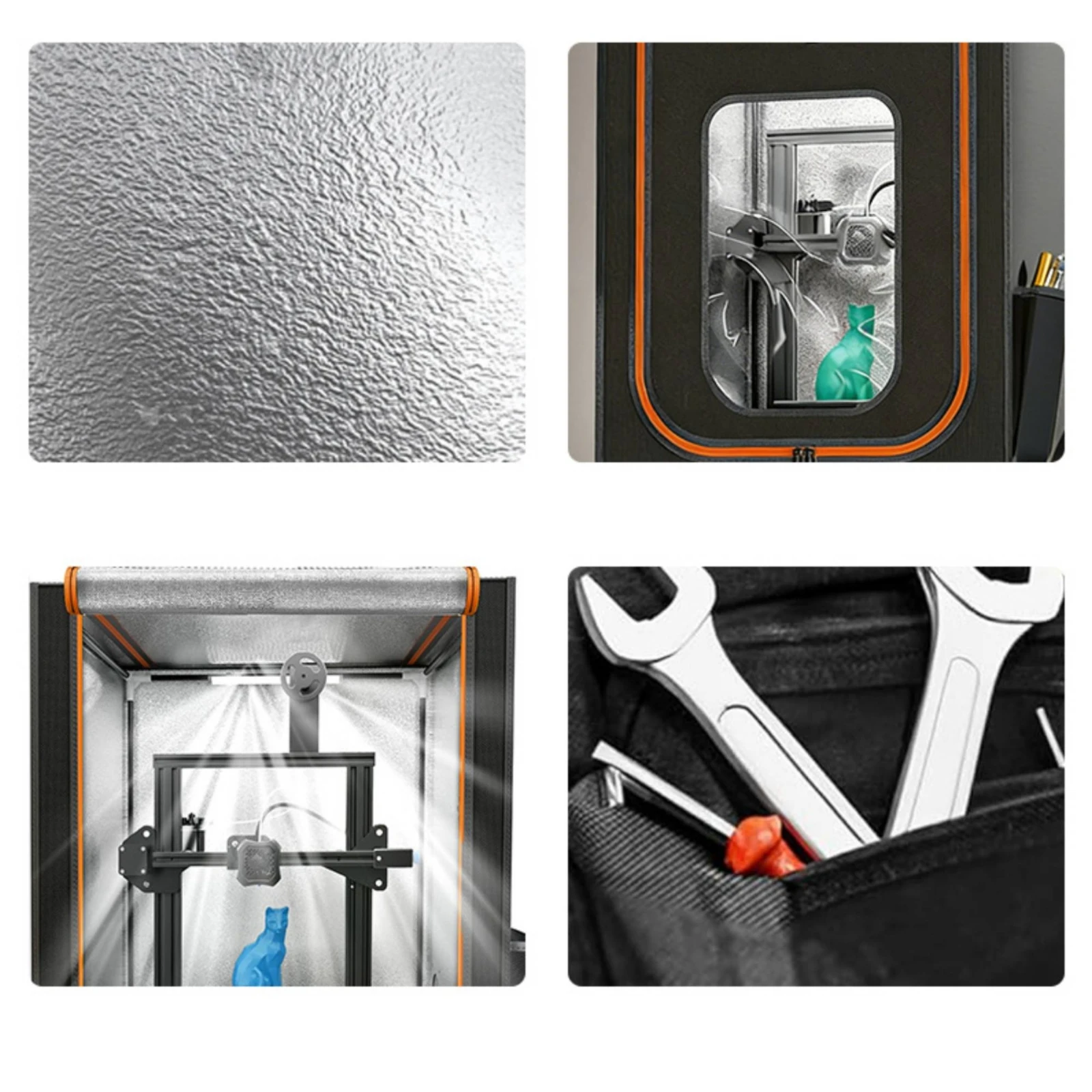 3D Printer Enclosure Dustproof Printer Cover with Window Vented Enclosure Portable Safe for Makers, Home Workshop, Makerspace