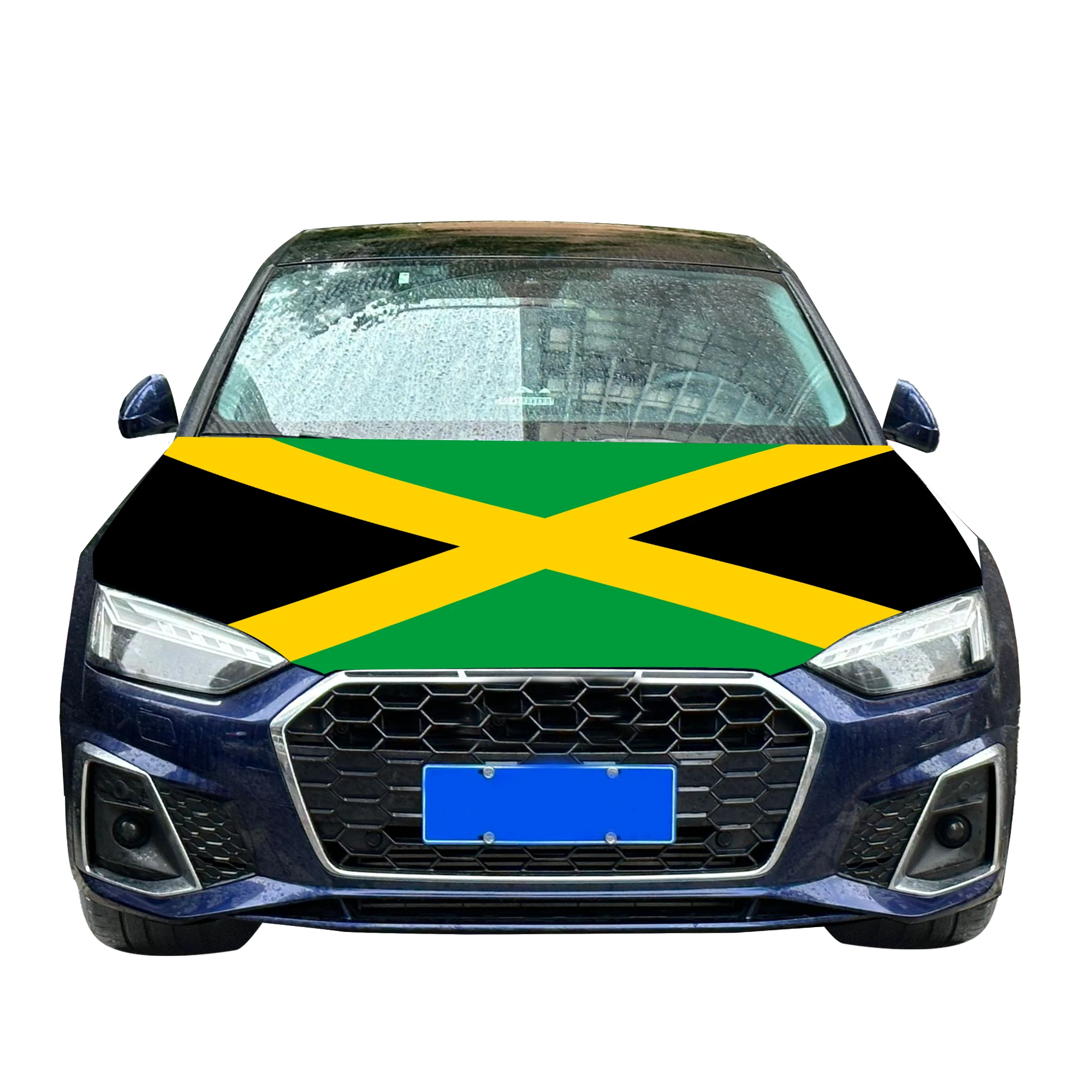 Jamaica Car Hood Cover Flag  Universal Size Elastic Polyester 120x150cm for Car Decor