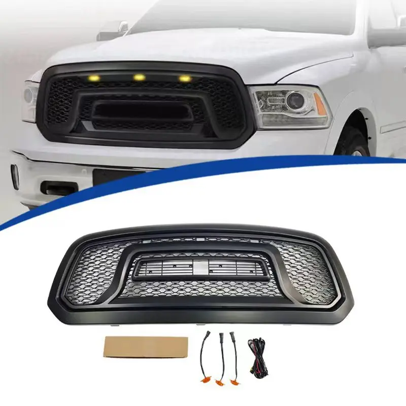 Für 2002-2005 Dodge Ram 1500 Gitter-Stil ABS-Kunststoff Racing-Kühlergrill Karosserie-Kit Direkter Ersatz Hochglanz Schwarz