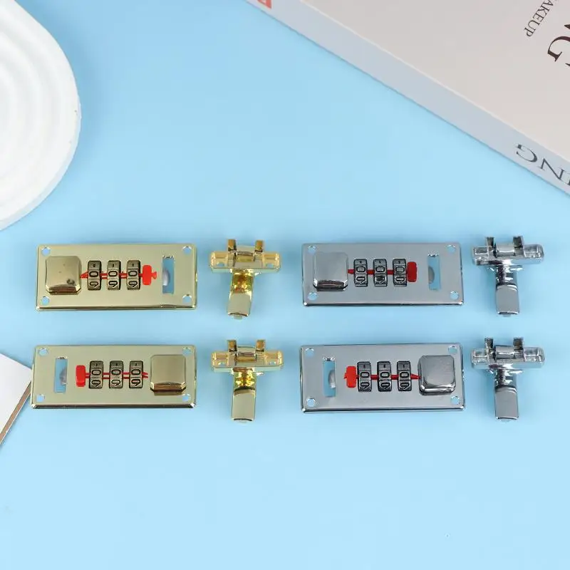 3-Digit Combination Lock 65*29mm Password Lock Latch Keyless Jewelry Wooden Box Fixed Lock Suitcase Coded Locks Hardware