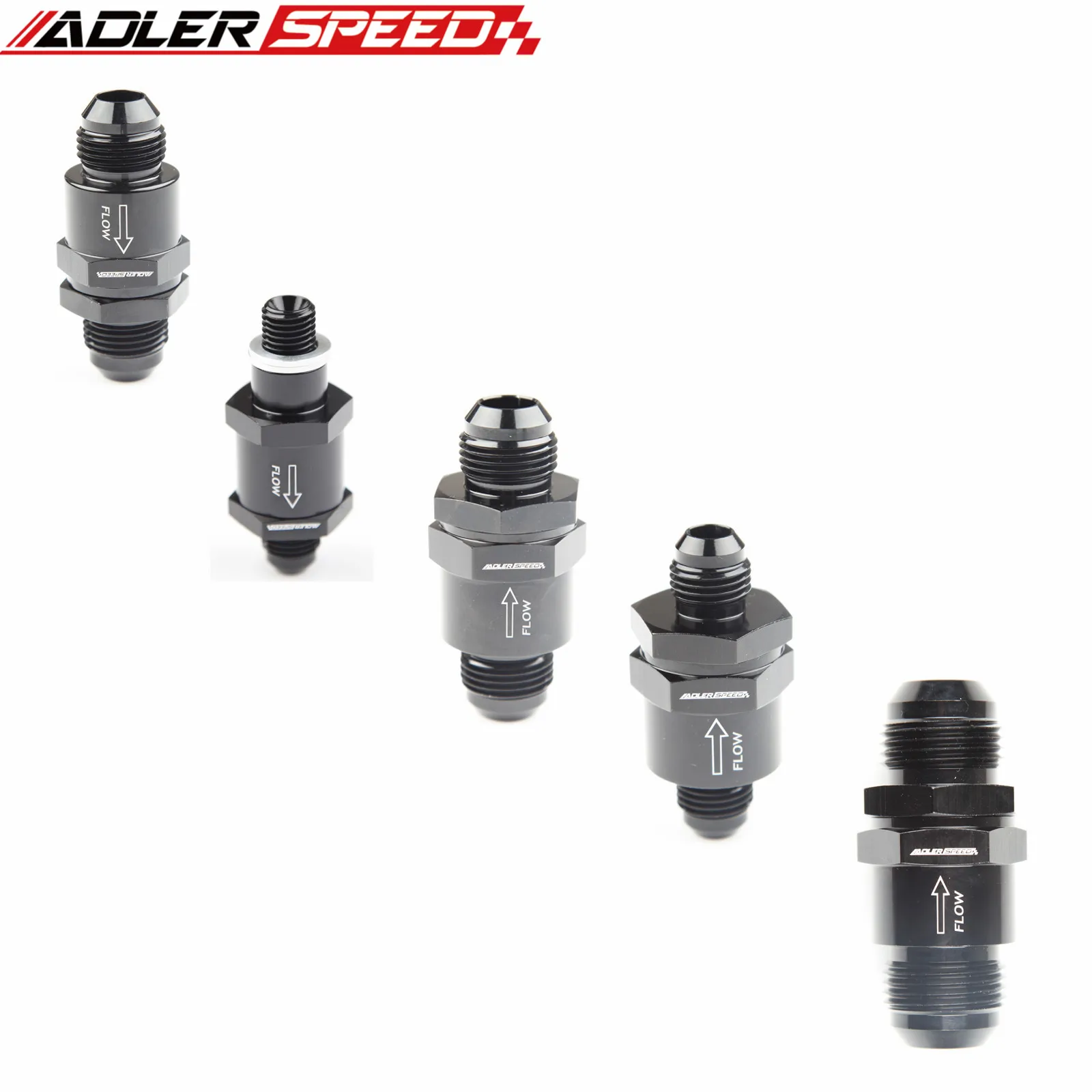 

ADLERSPEED -6AN 8AN 10AN 12AN Non Return One Way Check Valve Adapter Fitting Fuel EFI Black