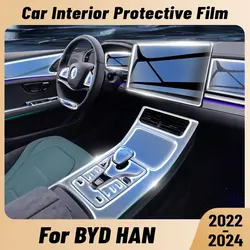 Anti-scratch Car Interior Center Console Media Dashboard Navigation TPU Protector Film For BYD HAN 2023 2024 Accessories
