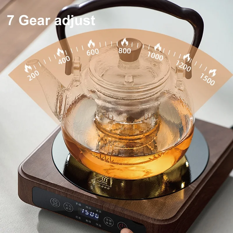 1500 واط الكهربائية موقد سيراميك الذكية الشاي موقد سخان مياه الغليان مدفأة 7 والعتاد مكتب توقيت الدفء صانع الشاي 220 فولت
