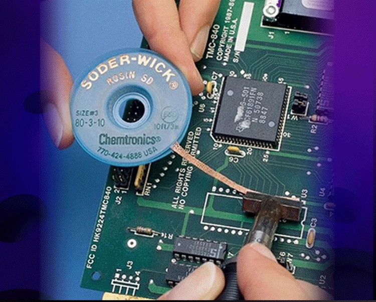 

Антистатическая оплетка для удаления припоя USA SW Original Chemtronics SODER WICK, лента для удаления припоя для бессвинцовой паяльной проволоки, 10 шт./лот