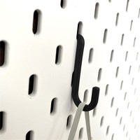6pcs 3D Printed Hooks Key Hanger Black Wall Hanger Holder for Hole Board Livingroom Accessories