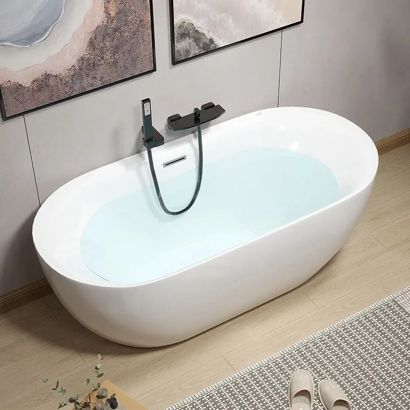 Bathroom Household Small Unit Single Acrylic Adult Seamless Integrated Hotel High-end Freestanding Bathtub Bathtub