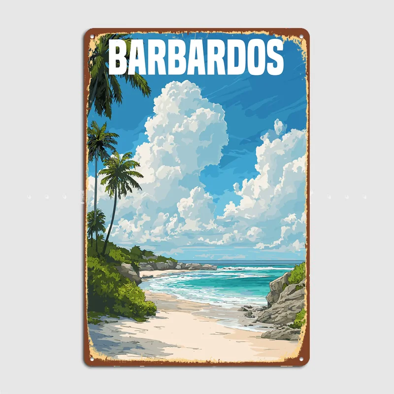Barbados Caribbean Travel Metal Custom Sign Living Room Wall Indoor Decor Room Decoration Bedroom Posters Home Decor