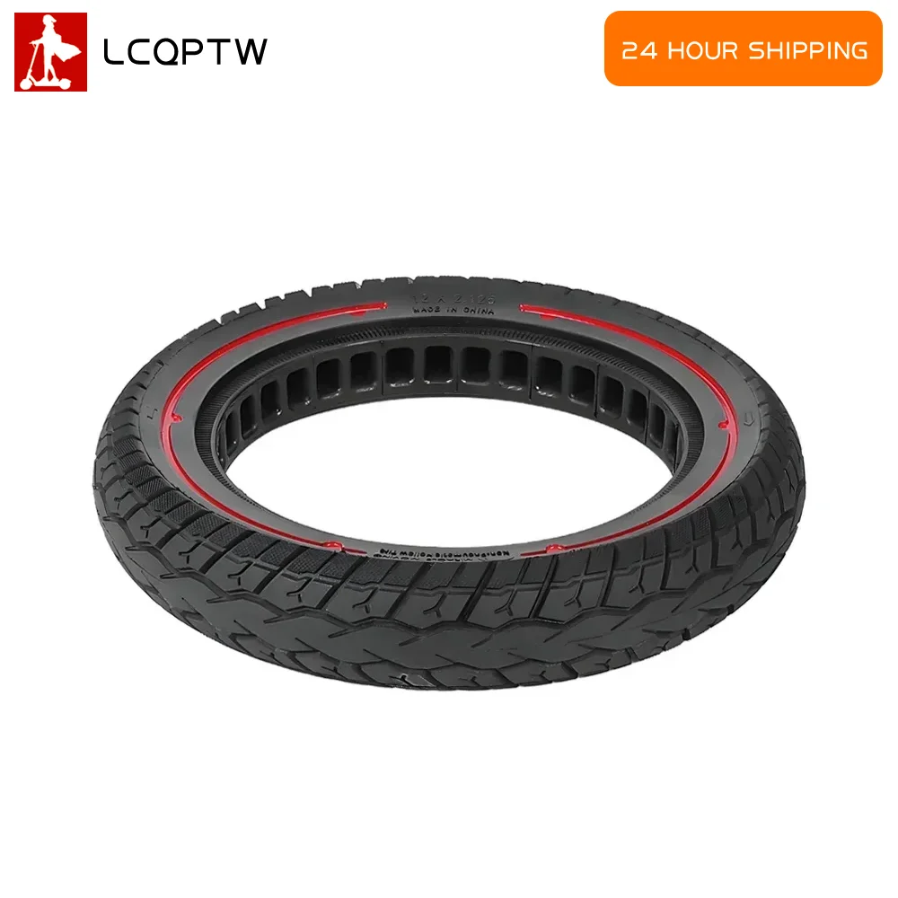 

12 Inch 12x2.125 Solid Tire for Electric Scooter Electric Bicycle Non-Inflatable Explosion-Proof Rubber Tyre Replacement Parts