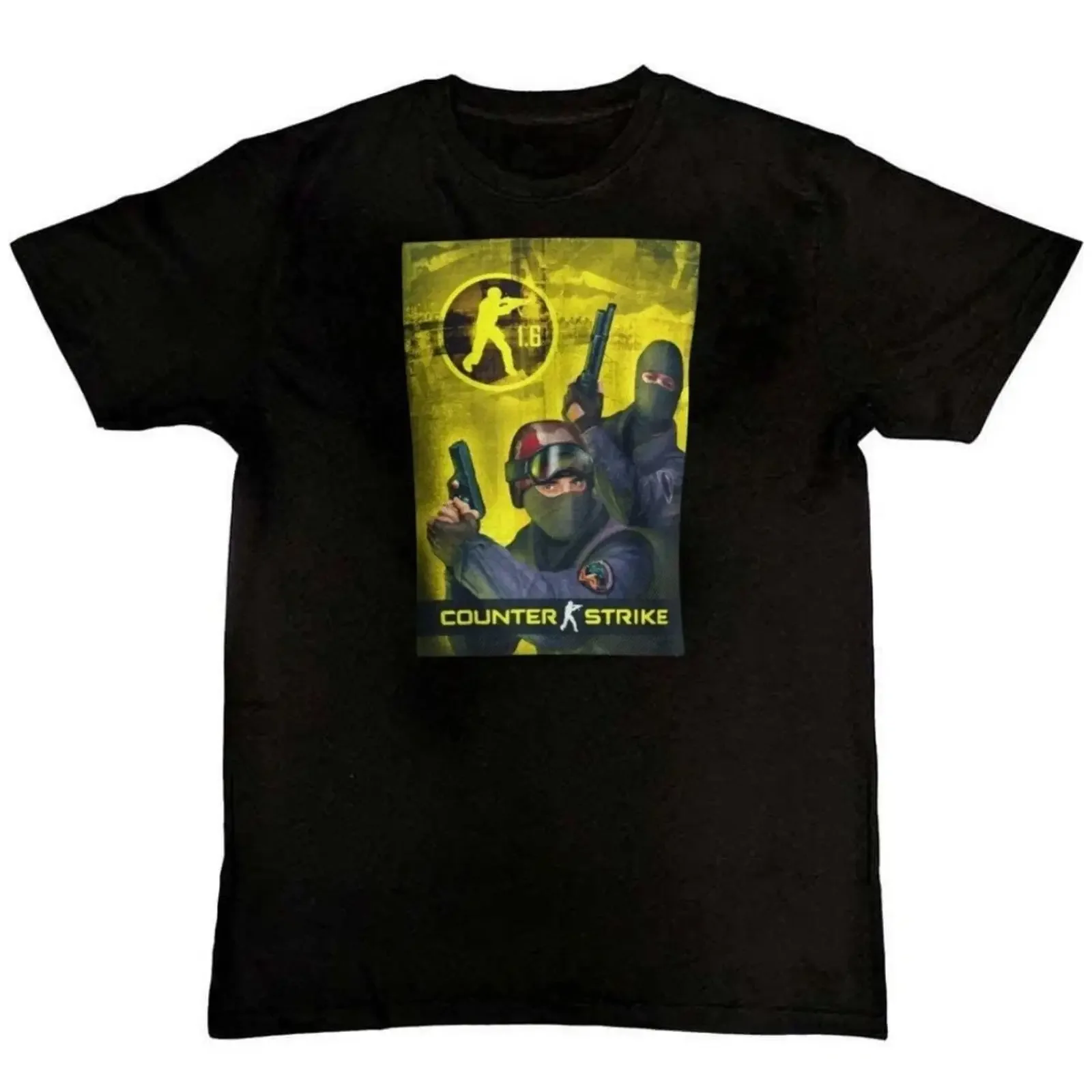Counter Strike 1 6 Cover Art Classic Men's T Shirt SML XL 2 3 4 vintage Washed Stretched fashion Slightly homme Breathable