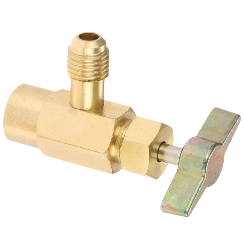 

R1234A Self-Sealing Bottle Opener Refrigerant Can Bottle Tap Opener 1/4 SAE Female Adapter Brass Adapter Tap for Air Conditioner