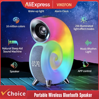 Bluetooth Speaker With LED Night Light Lamp Alarm Clock Portable Wireless Loudspeaker Music Outdoor HiFi Stereo Sound Subwoofer