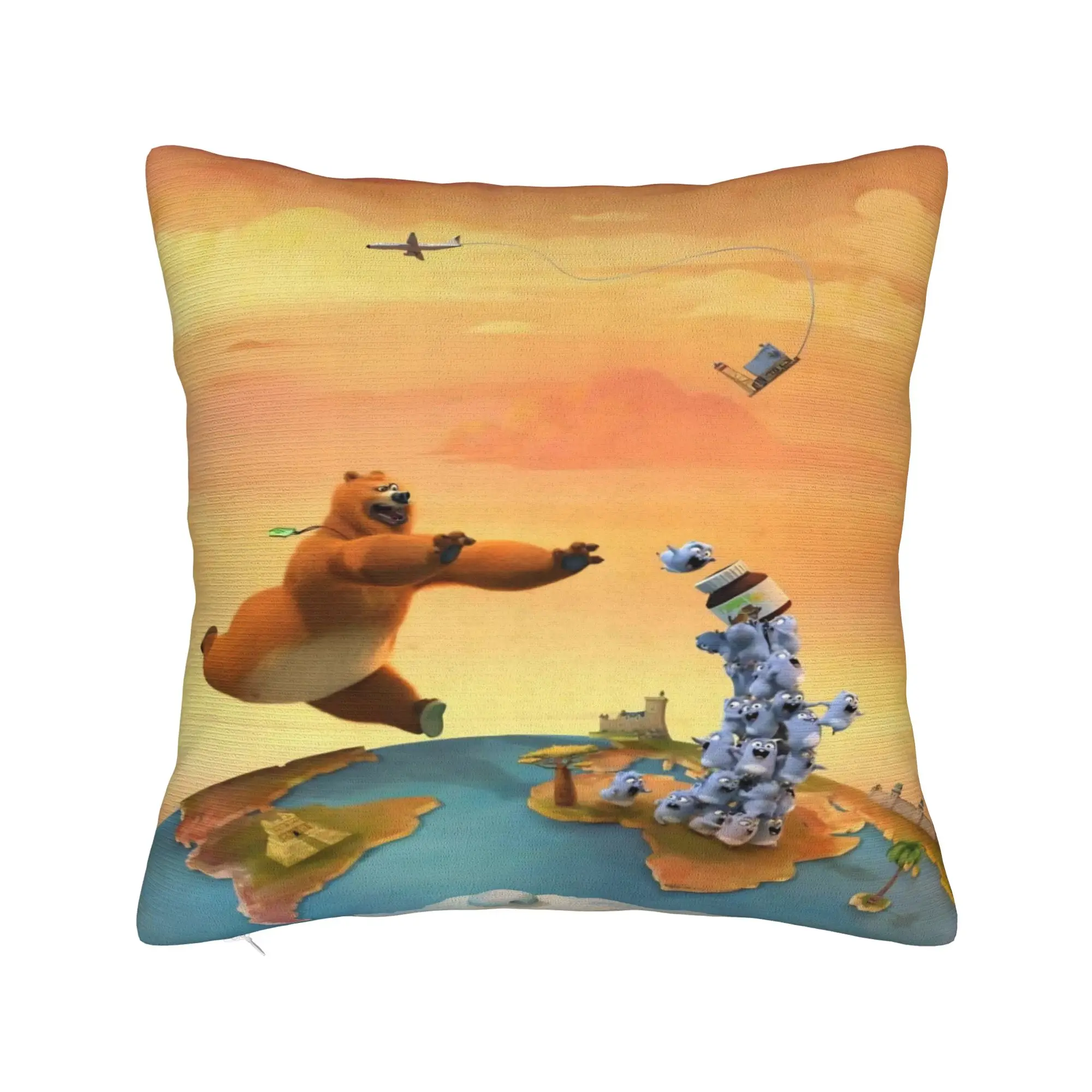 Grizzly And Lemmings  Pillowcases Merch Soft Cushion Cover  Throw Pillow Cover Home Decorations Square Multi Size