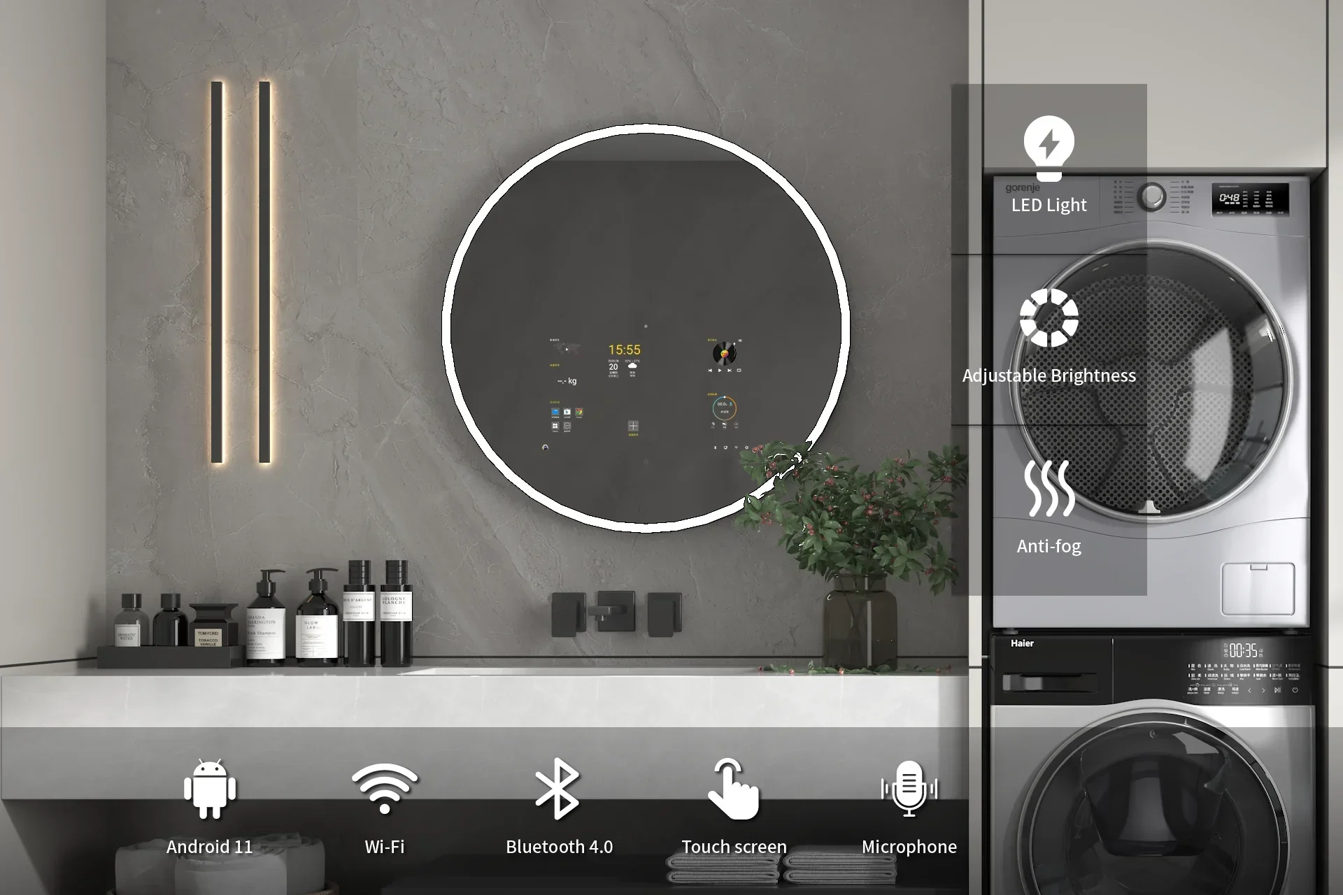 MAIYATANG M MMBathnology Bathroom WIFI Touch Screen Android Smart Magic Mirror With Lights M