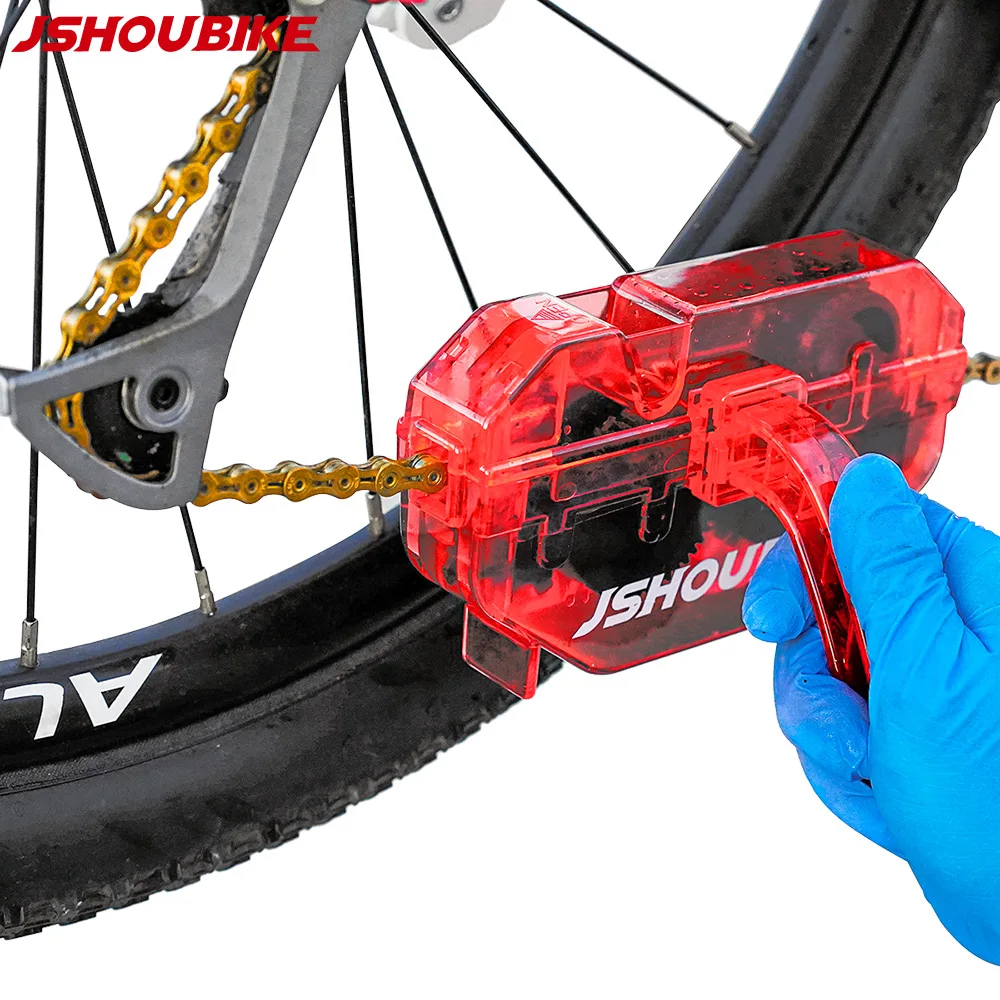 Limpiador de cadena roja de bicicleta, herramienta de limpieza de cadena de bicicleta, herramienta de lavado, Kit de lavado de bicicleta de montaña,