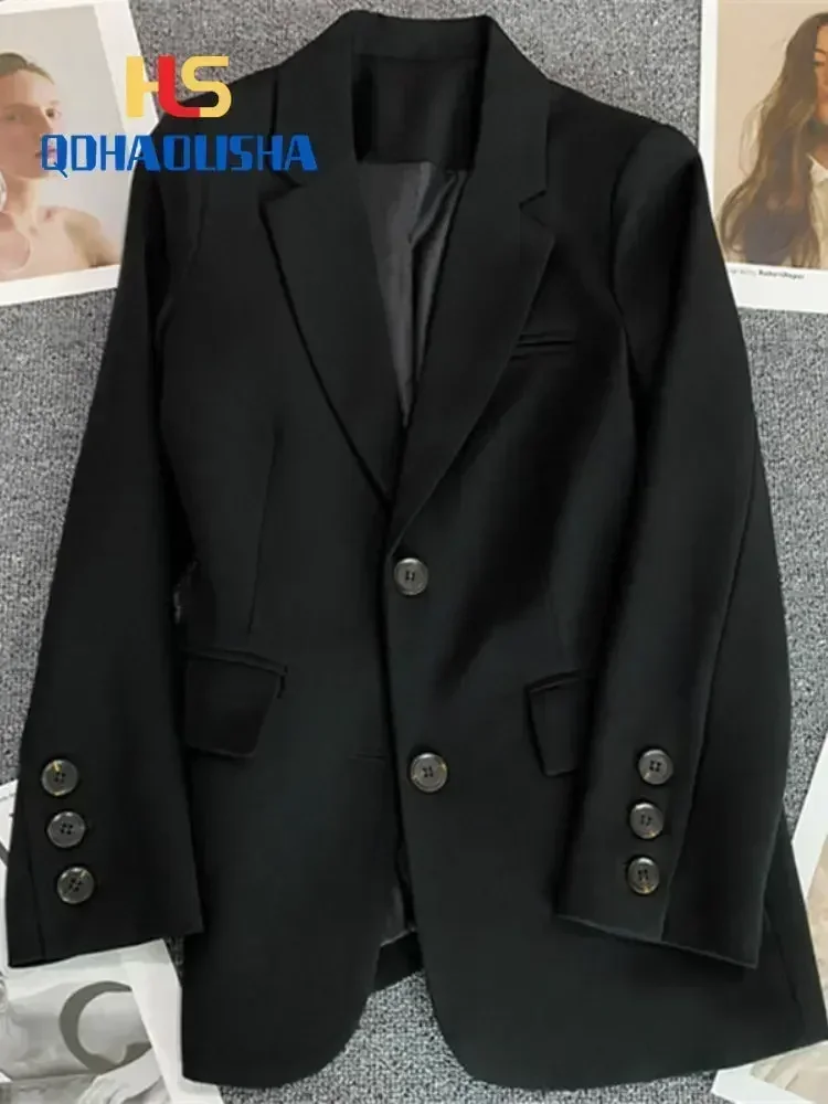 Chaqueta de mujer nueva en moda coreana traje pequeño Top traje marrón abrigo ropa suelta temperamento recto chaqueta delgada para mujer