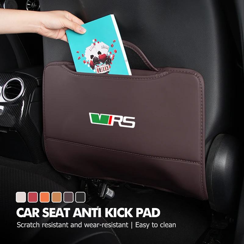 Leather Car Seat Back Protector Kick-Proof Anti Slip Child Mat For Skoda Superb Derivative Karoq Kamiq MK3 Fabia Rapid Favorit