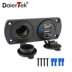 DaierTek 12V Dual USB presa accendisigari per auto Splitter 12V caricabatterie adattatore di alimentazione accessori per prese nuovo arriva