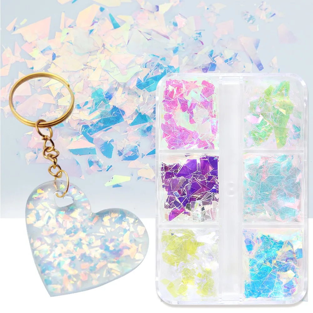 Iridescent Epoxy Resin Glitter Flakes Aurora Irregular Sequins for Resin Filling Silicone Mold Filler Crafts DIY Jewelry Making