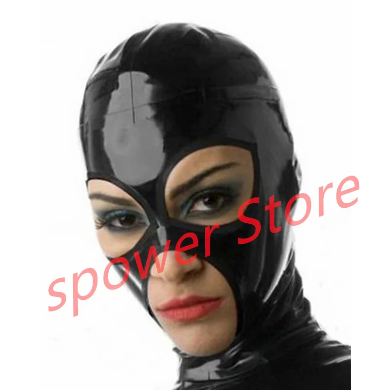 

Natural Latex Full Head Latex Hoods Rubber Mask Fetish Cosplay Mask Back Zipper Club Wear