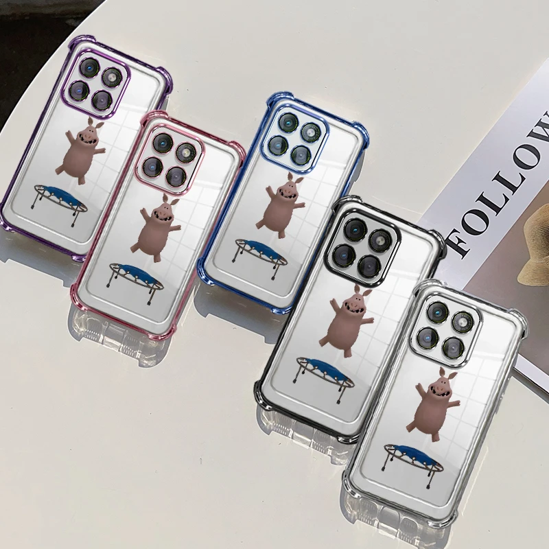 Plating Protective Cover For Motorola Moto G17 G37 Power G47 G67 G77 Case TPU Four-corner Shockproof Animal Pattern