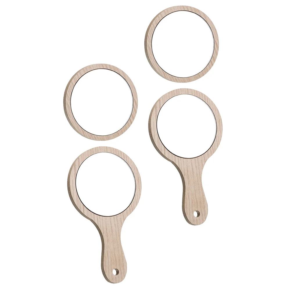 Juego de espejos cosméticos portátiles de 4 Uds., artesanía fina, reflejo claro, espejo redondeado pequeño de mano para viajes