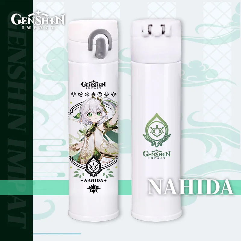 400ml Genshin Impact Thermos Water Bottles Xiao Klee Beelzebul Tartaglia Kawaii Insulated Bottles Vacuum Cup Flask Anime Gifts