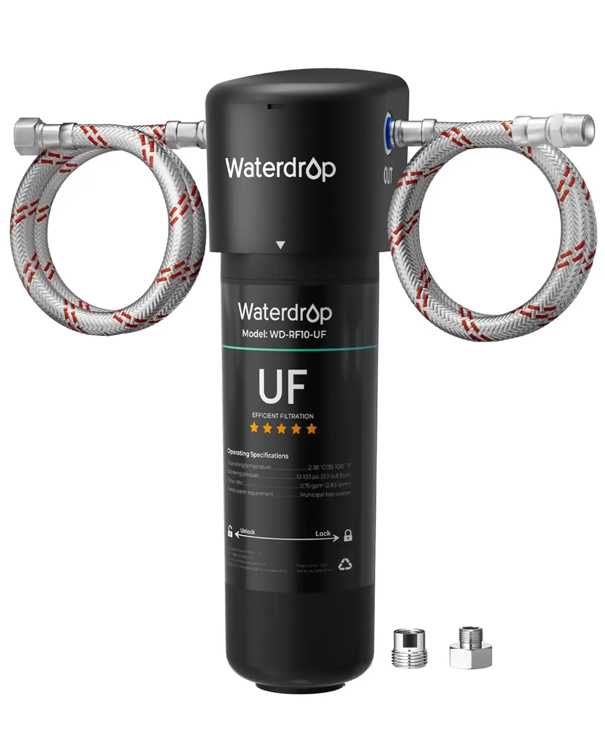

0.01 μm Ultrafiltration Under Sink Water Filter, Reduces Bacteria, Lead, Chlorine, Bad Taste & Odor, 11000 Gallons Capacity