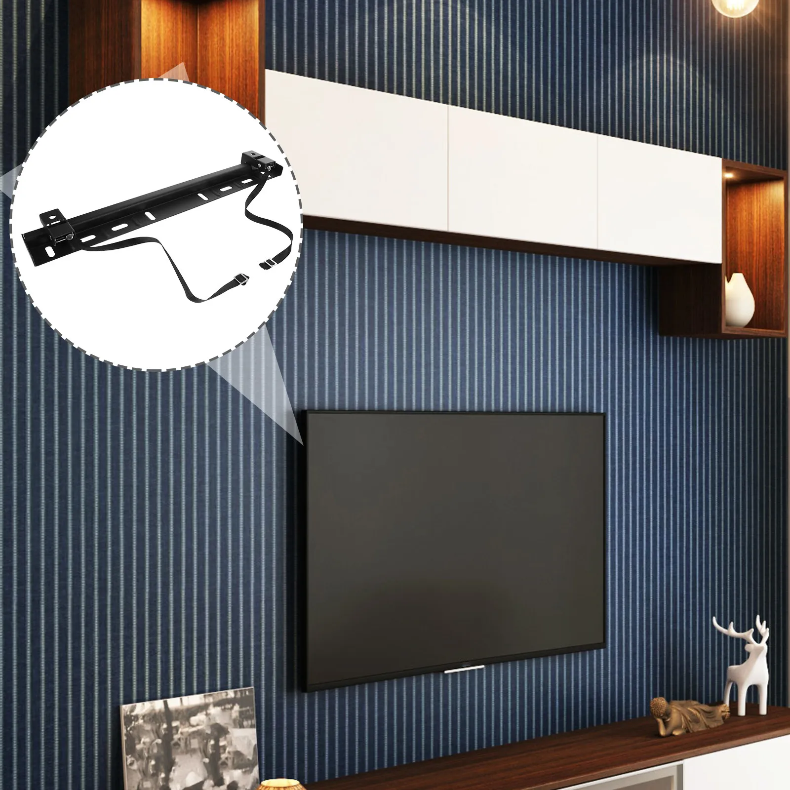 1Set TV Mount 32-65 Inch Wall Mount TV Bracket No Drilling Required Renters Friendly Studless Design L Shape High