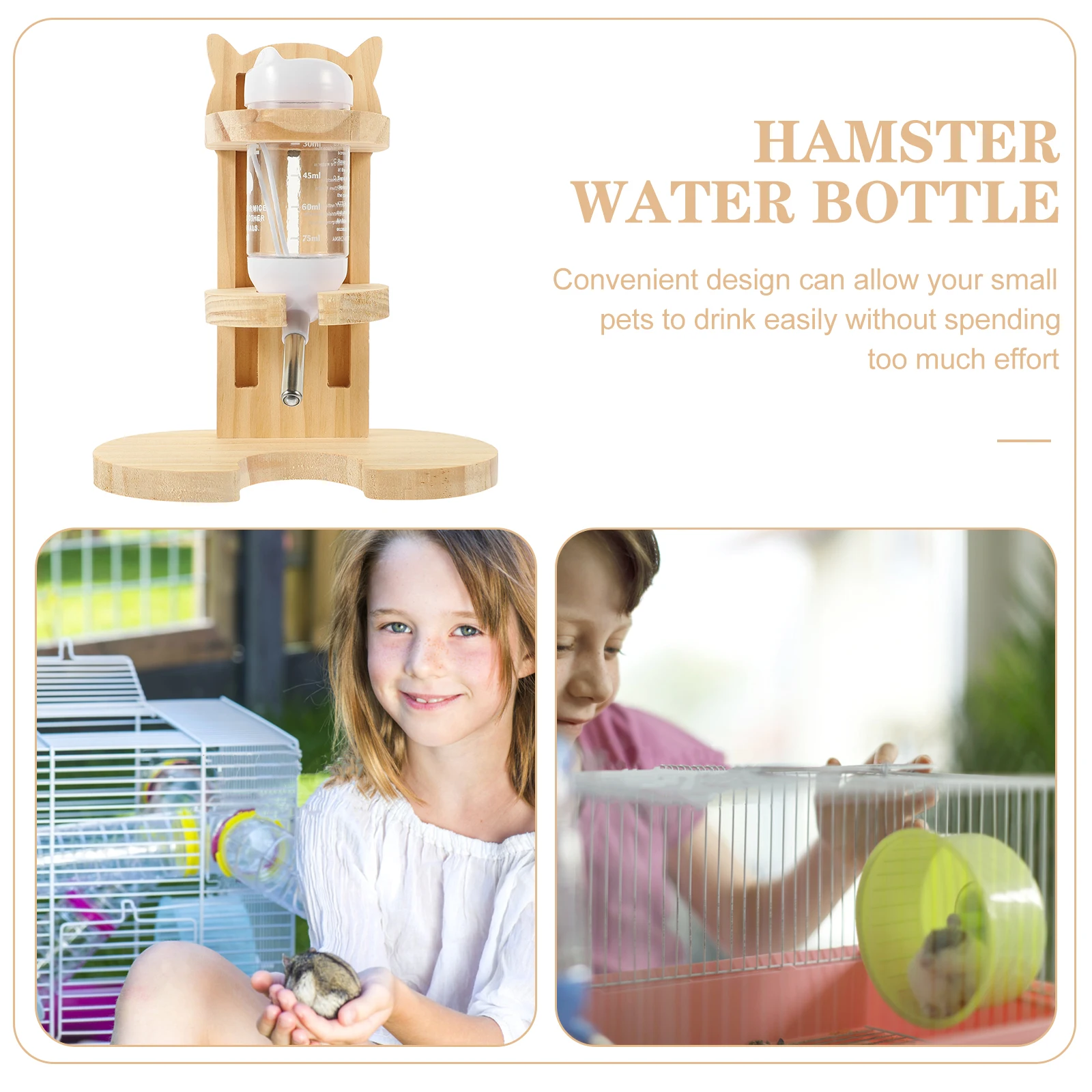 

Hamster Water Bottle with Stand Guinea Pig Accessories Leak Proof Pet Drinking Bottle Holder for Small Animals