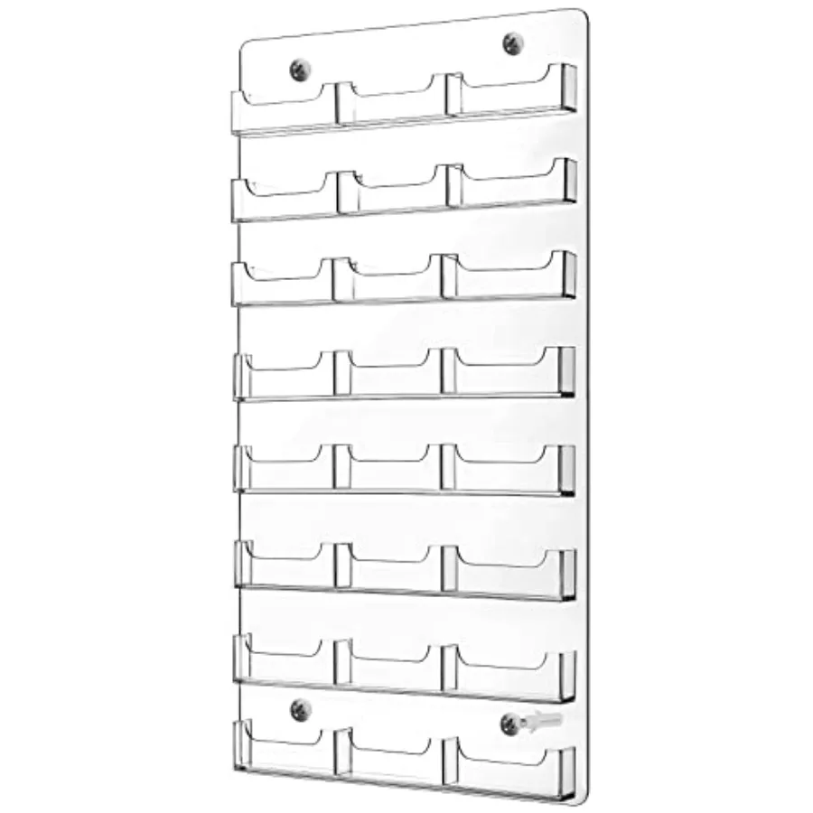 

Настенная подставка для визиток на 24 кармана, прозрачная акриловая витрина для визиток, органайзер