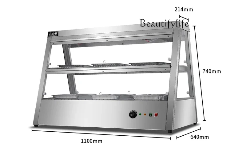 Food Insulation Cabinet Commercial Heating Fried Chicken Burger Deli Display Cabinet