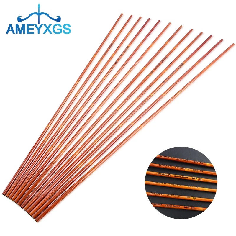 

10Pcs 30" Archery Mixed Carbon Arrow Shaft Spine 500 ID 6.2mm for Outdoor Bow and Arrow Hunting Practice Shooting Accessories