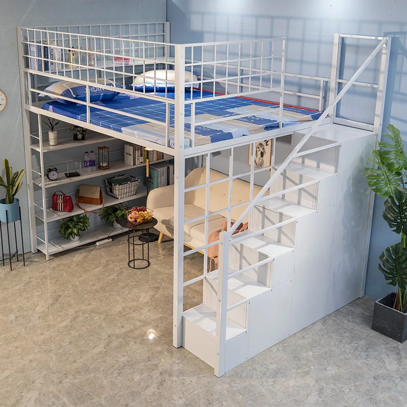 Loft apartment with elevated sheets and upper floors Double small apartment saves space, and the space under