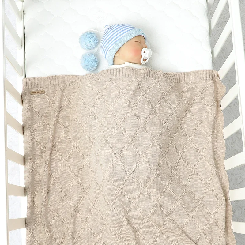 Cobertor De Bebê De Algodão De Malha, Cama Xadrez, Colcha De Sofá, Envoltório Swaddle, Super Macio, Recém-nascido, Menina, Menino, Infantil, Criança, Menina, Menino, 90x70cm