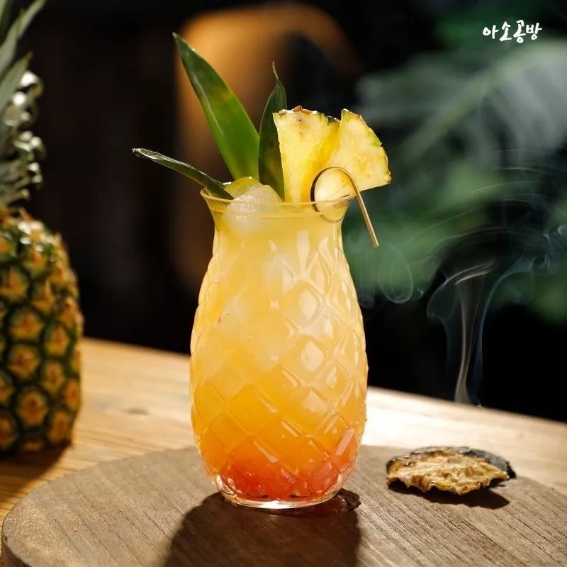 Aso Workshop X Bonnie Rest High Purity Pineapple Cocktail Cup 480ml, 4 cups/glass, foreign wine glass/cocktail glass