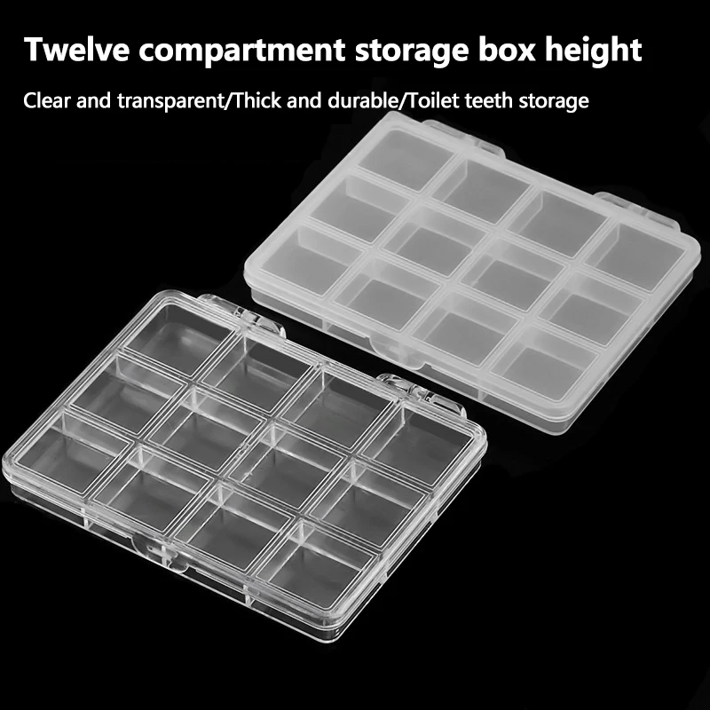 12 Grids Plastic Organizer Holder For Nail Art Stone Jewelry Glitter Accessory Storage Box Bead Decoration Collector Tools