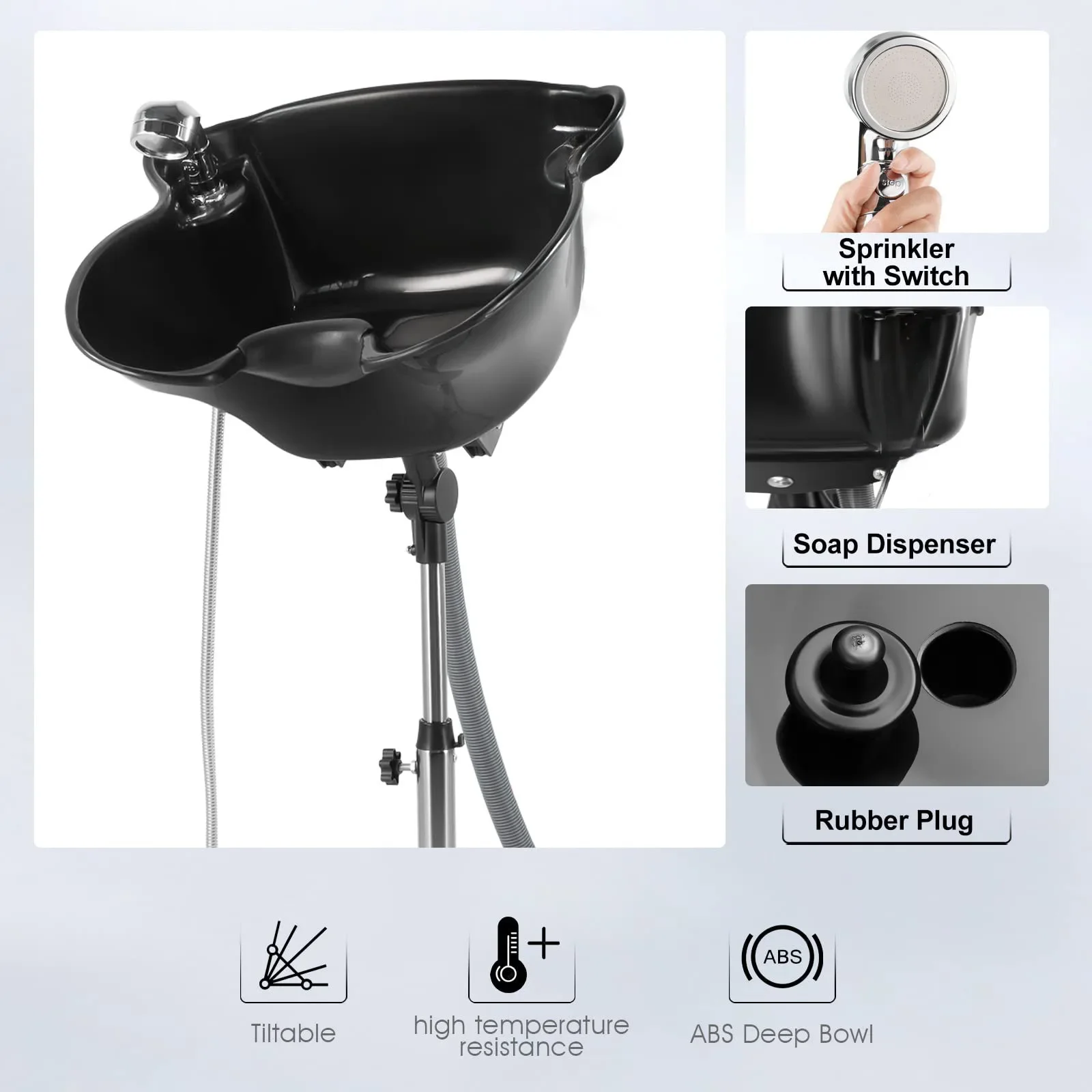 Movable vertical shampoo basin Beauty Floor adjustment Lifting hair  Shampoo basin