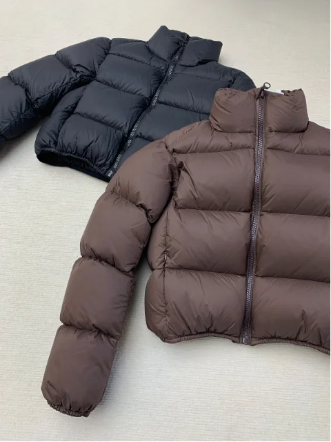 Manteau court en duvet pour femmes, veste matelassurera à col montant de taille courte, 2023 duvet de canard blanc, S européen et américain, hiver 90%