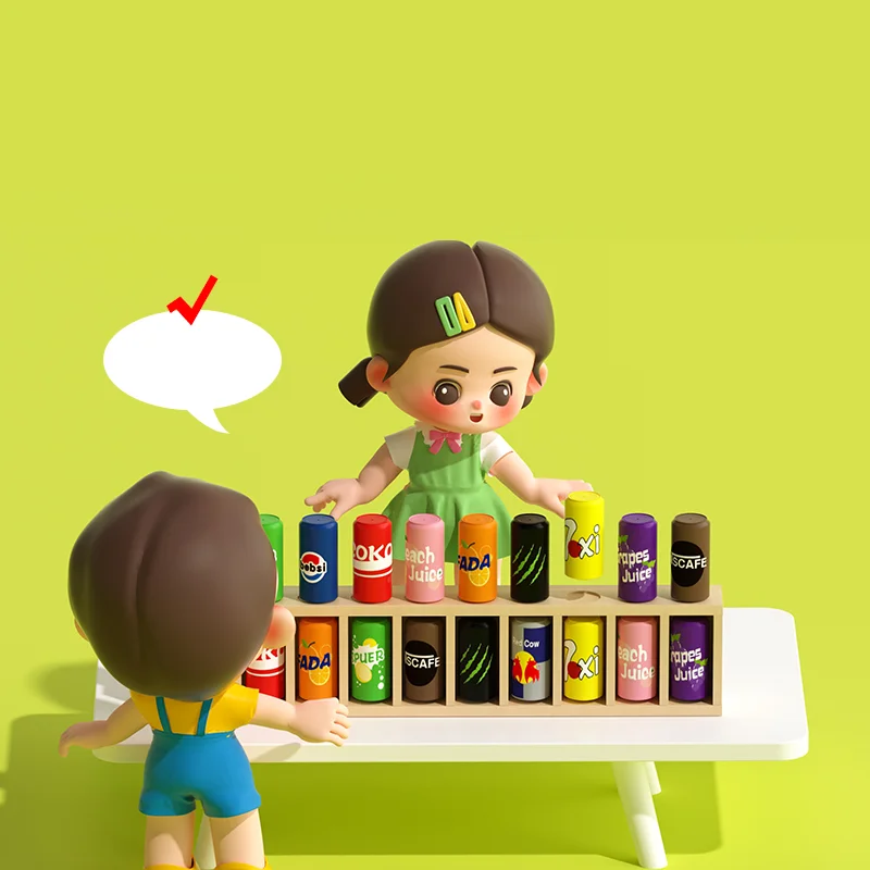 Nieuwe kinderpuzzelspeelgoed Drink om te drinken Kleursorteerbeker Kleuraanpassing Classificatie Montessori Vroeg onderwijs Logisch denken