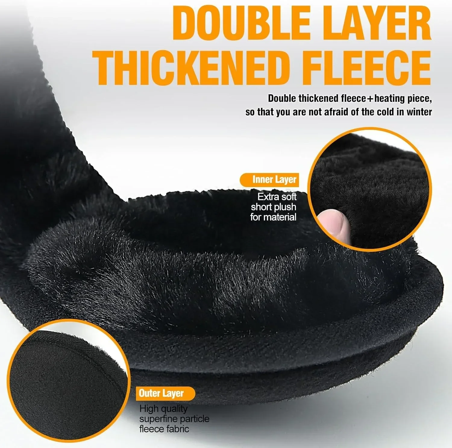 Anti-Cold Winter Earmuffs Solid Color Thickened Fleece Ear Warmers Outdoor Running Cycling Back of the Head Earmuffs