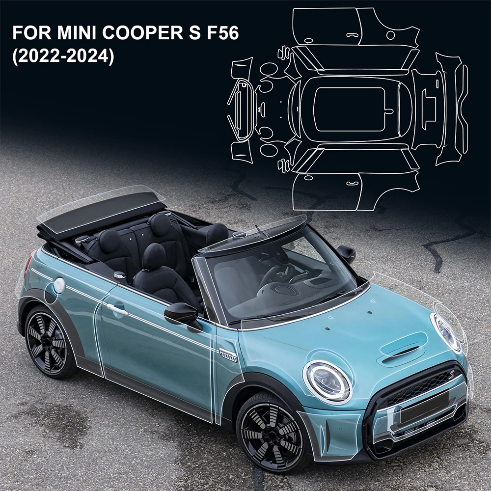 

AMBERMILE Paint Protection Film for Mini F56 Cooper S 2-doors 2022 2023 2024 Clear Bra Kit 8.5mil Body Sticker Pre Cut PPF TPU