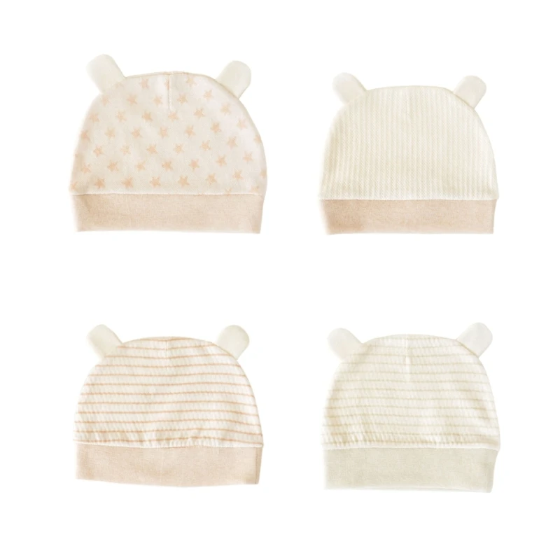 Cotton Newborn Baby Caps Soft & Breathable Hat Elastic Headband Comfortable Newborn Hat Upgrades for 0-3 Months Infants