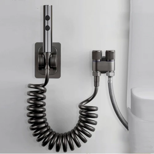 Imagen 2 del producto Grifo de bidé de mano, rociador de lluvia de acero inoxidable, juego de rociador de bidé de doble botón, rociador de mano, ducha, autolimpiante