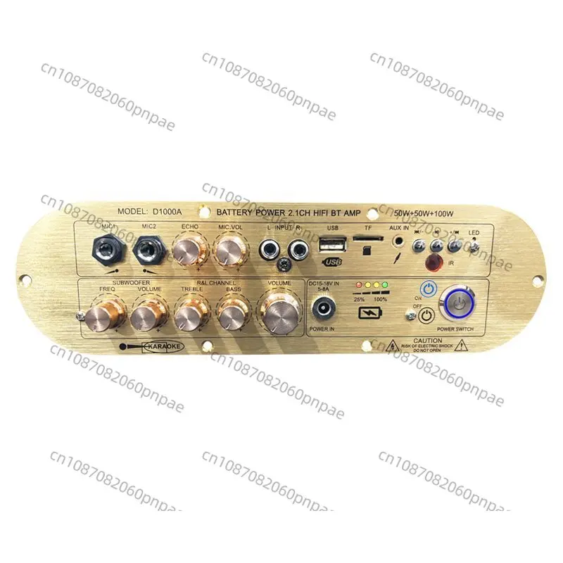 

D1000A High Power Subwoofer Bluetooth Digital Power Amplifier Board Three Channel 2.1 Channel 12v Rechargeable High Bass